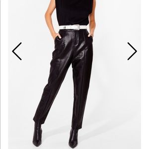 High-Waisted Faux Leather Pant